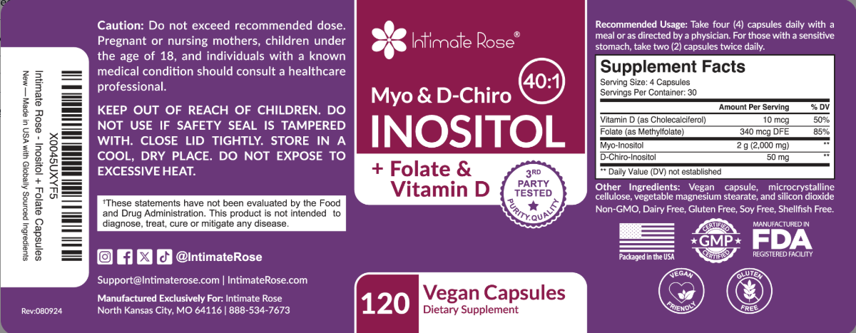 Myo-Inositol and D-Chiro Inositol 40:1 + Folate and Vitamin D Supplement