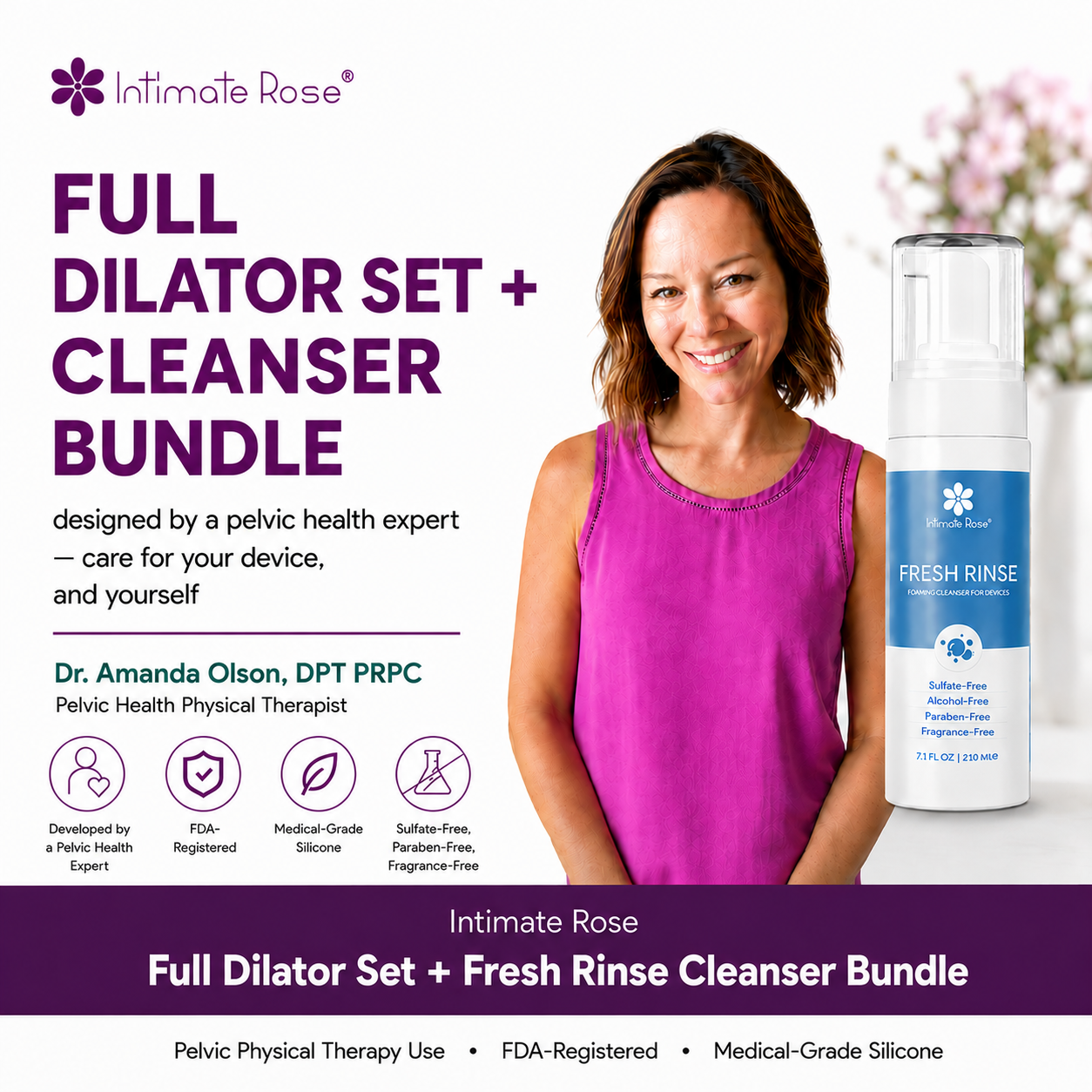 Rectal Dilator Full Set + Fresh Foaming Cleanser