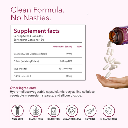 Myo-Inositol and D-Chiro Inositol 40:1 + Folate and Vitamin D Supplement