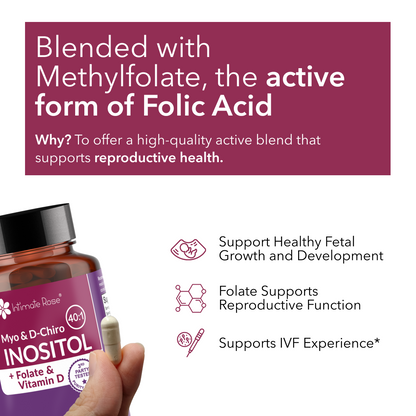 Myo-Inositol and D-Chiro Inositol 40:1 + Folate and Vitamin D Supplement