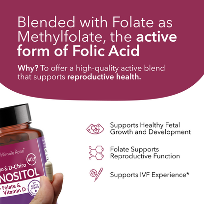 Myo-Inositol and D-Chiro Inositol 40:1 + Folate and Vitamin D Supplement