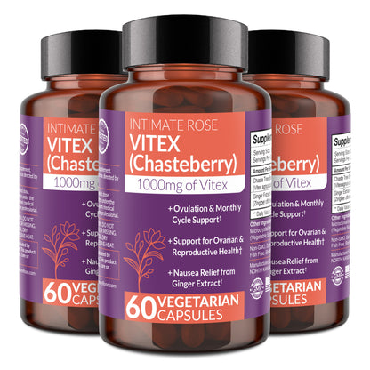 3 Pack - Vitex (Chasteberry): Hormone Balance, Natural PMS Support