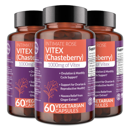 3 Pack - Vitex (Chasteberry): Hormone Balance, Natural PMS Support
