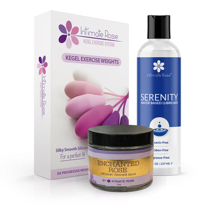 Kegel Bundle: Balm + Lubricant + Weights Intimate Rose Kegel Bundle: Balm + Lubricant + Weights Intimate Rose