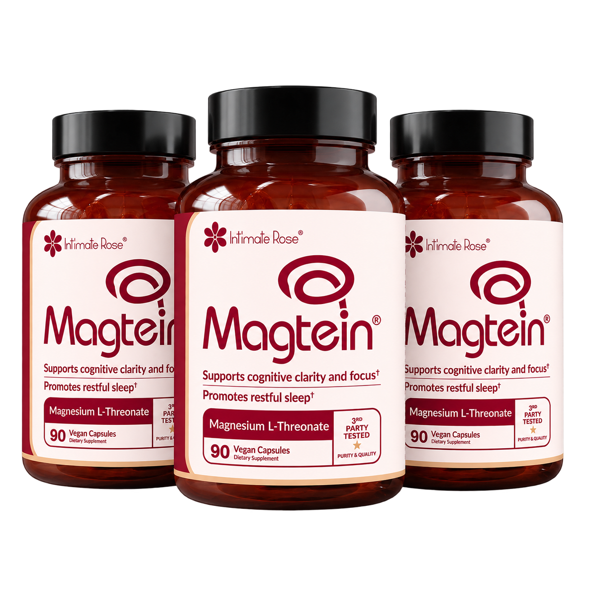 Intimate Rose Magtein Magnesium L-Threonate 3-pack, 270 vegan capsules