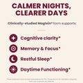 Magtein benefits for cognitive clarity, memory, focus and restful sleep