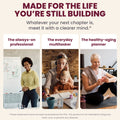 Women in different life stages supporting cognitive wellness with Magtein