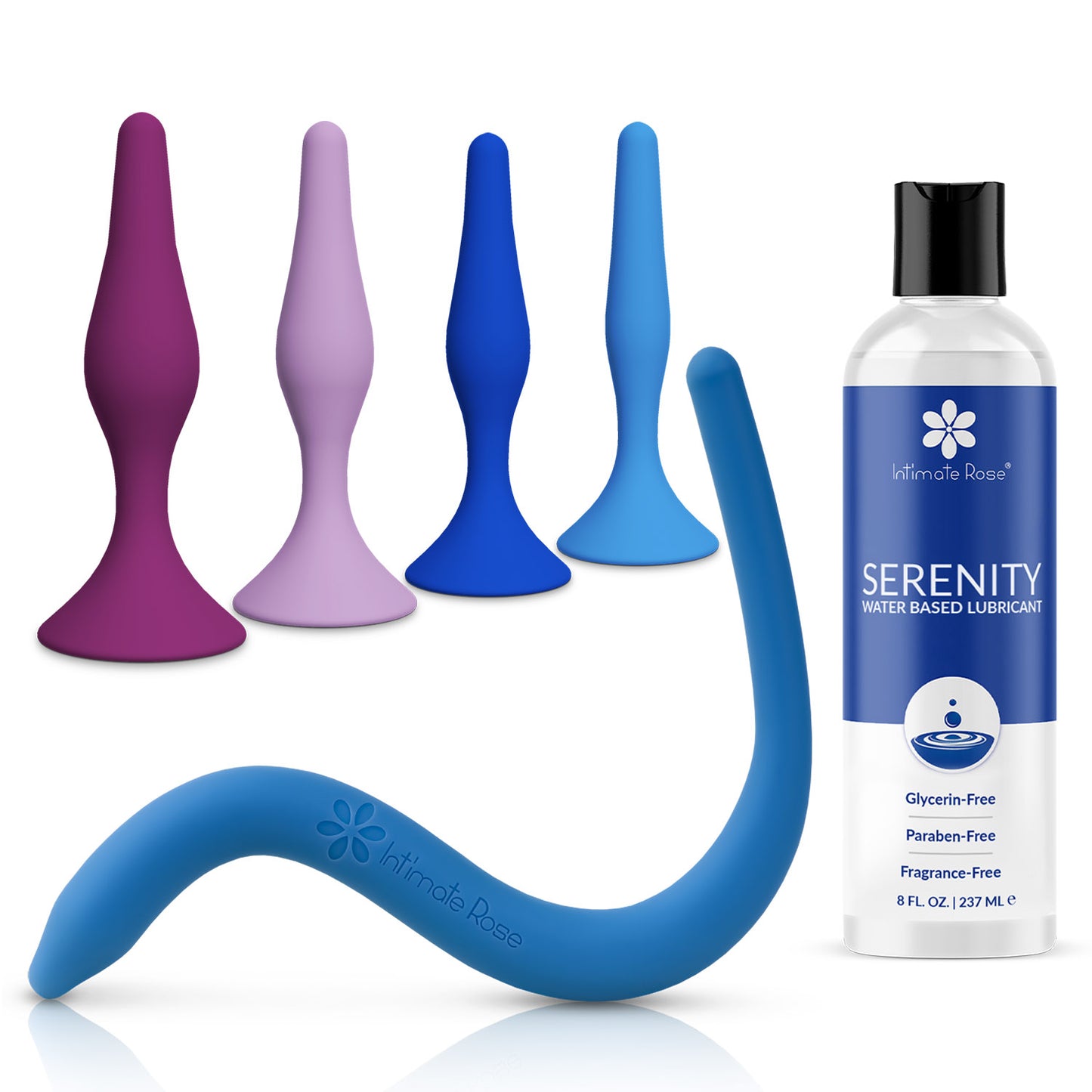 Medium Silicone Anal Dilator Bundle, Vibrating Wand, & Lubricant Intimate Rose Medium Silicone Anal Dilator Bundle, Vibrating Wand, & Lubricant Intimate Rose