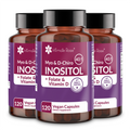 3 Pack - Myo-Inositol and D-Chiro Inositol 40:1 + Folate and Vitamin D Supplement