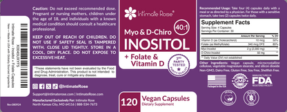 Myo-Inositol and D-Chiro Inositol 40:1 + Folate and Vitamin D Supplement