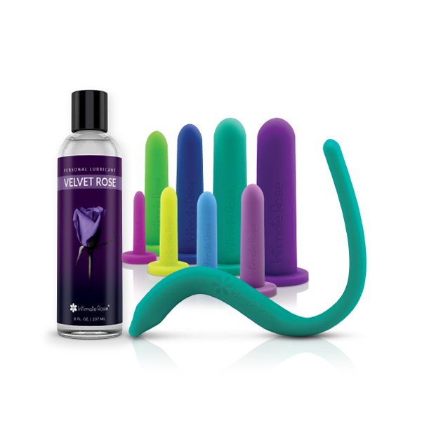 Full Dilator Set 8 Sizes Vibrating Pelvic Wand Lubricant Intimate Rose