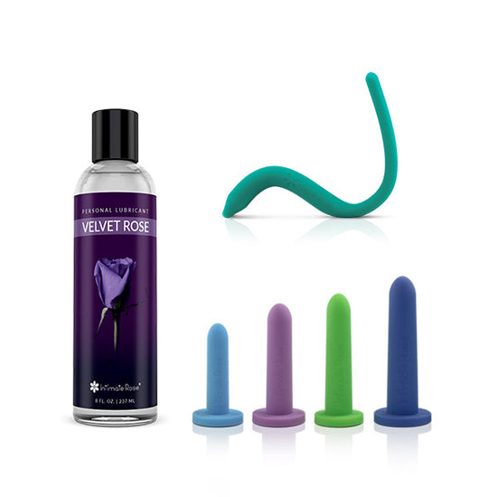 Intimate Rose Bundle Deal Vibrating Wand, Medium Dilators, Lubricant
