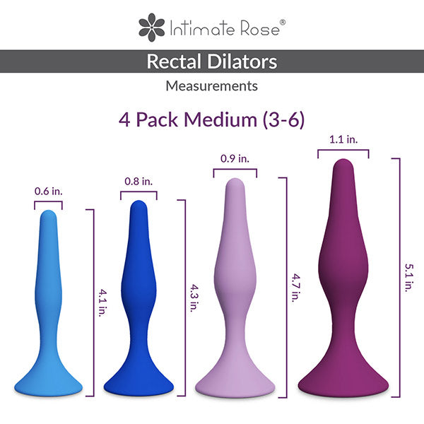 Medium Anal Dilators Sizes 3-6 Intimate Rose Medium Anal Dilators Sizes 3-6 Intimate Rose